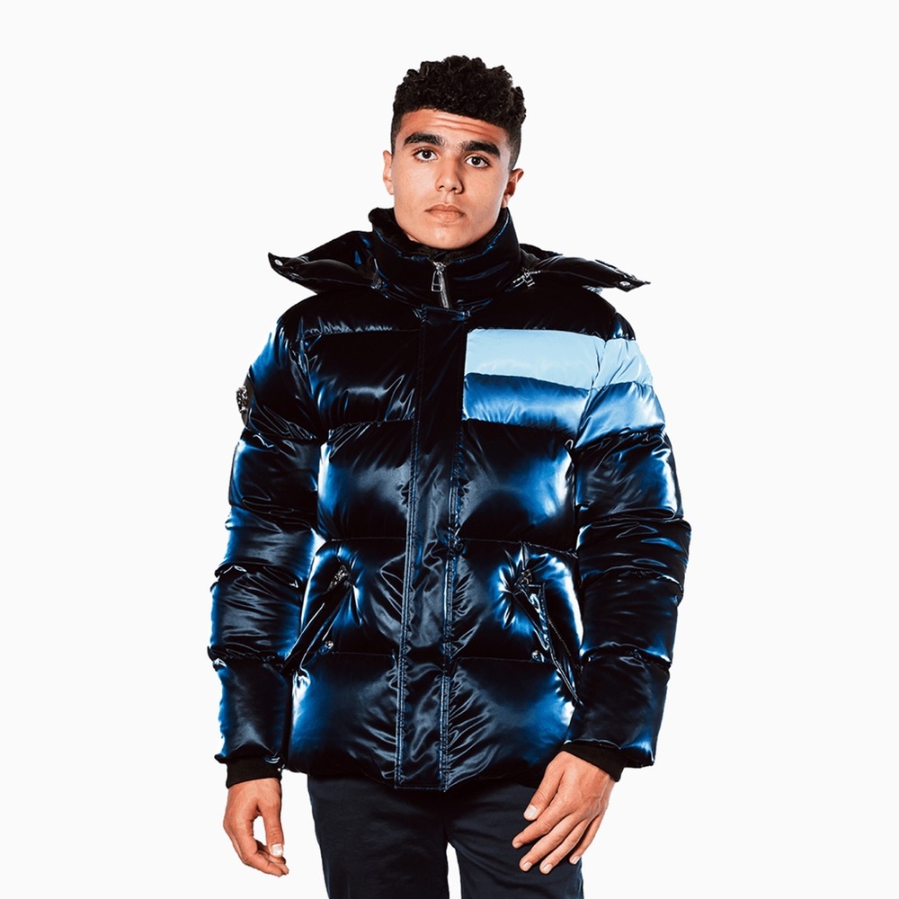 WOODPECKER Men’s Bumnester B Puffer Jacket - SZ Large Blue Steel